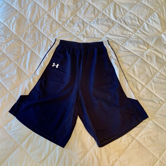 Under Armour LG Dark Blue Athletic Shorts - Picture 1 of 6
